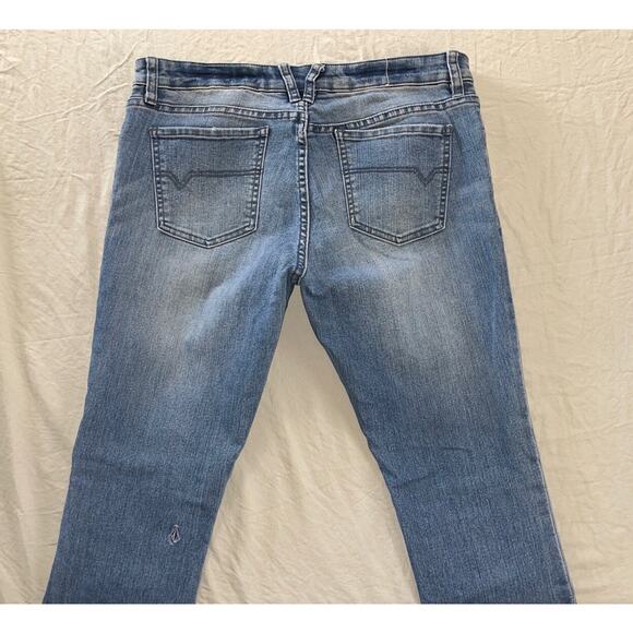 Volcom 'Super Stoned Skinny' Raw Cuff Stretch Denim Skate Jeans. Women's 9. GUC! - Picture 8 of 9